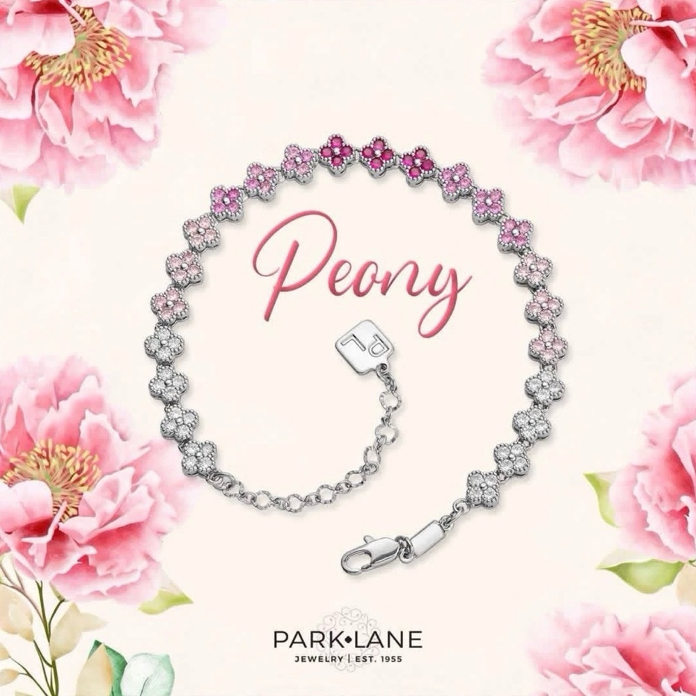 Park Lane Peony Bracelet in Pink and Silver